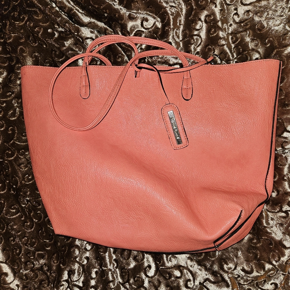Elegant Orange Tote Bag With Separate Bag Inside